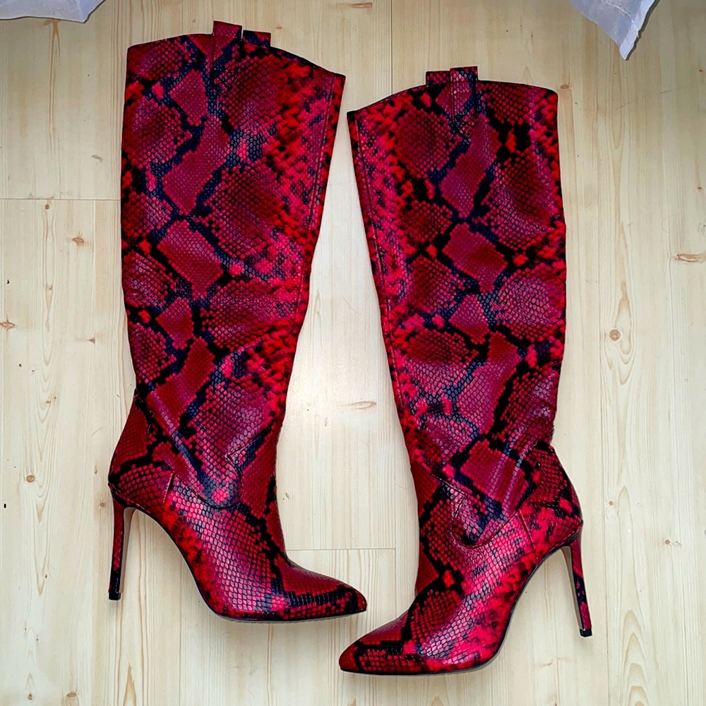 Red Snakeskin boots